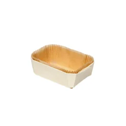 Bakvorm Hout Rechthoek 14x9,5x5cm + Bakpapier (per stuk)
