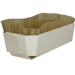 Bakvorm hout 24x11,5x7cm + bakpapier (per stuk)**