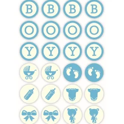Chocoladedecoratie Baby Boy Ø3cm 24st.