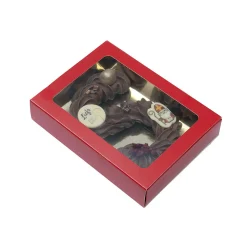 Chocoladeletterdoos Klein GK1 Rood / Goud 26st