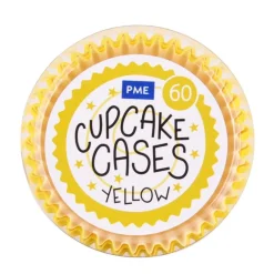 Cupcake Vormpjes PME Geel 60 stuks
