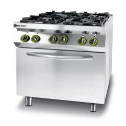 Hendi Gasfornuis 4-pits met convectieoven GN 1/1