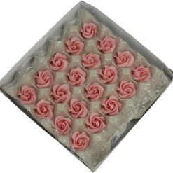 Marsepein rozen 5 blads 35mm 10 stuks, Roze Luxe