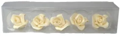 Marsepein Rozen 5 Blads 40mm 5 stuks, Zilver klein