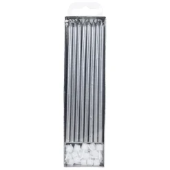 PME Taartkaarsjes Zilver Extra Lang (15cm) Set/16