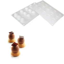 Silikomart Siliconen Bakvorm Bol (15x) Ø3,2x2,8cm