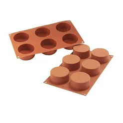 Silikomart Siliconen Bakvorm Cilinder (6x) Ø7x3,5cm