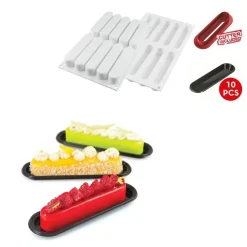 Silikomart Siliconen Vorm Eclair 13x2,5x2,5cm (10)