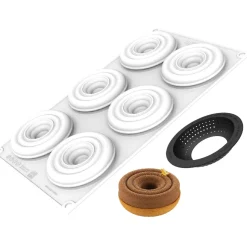 Silikomart Siliconenvorm & Taartring Set Tornado Ø8cm**