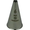 Spuitmondje gekarteld 8 Tands RVS 6mm