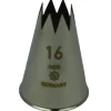 Spuitmondje gekarteld 8 Tands RVS 16mm