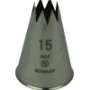 Spuitmondje gekarteld 8 Tands RVS 15mm