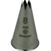 Spuitmondje gekarteld 6 Tands RVS 8mm