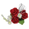 Suikerbloem boeket Rozen trio rood 11cm.