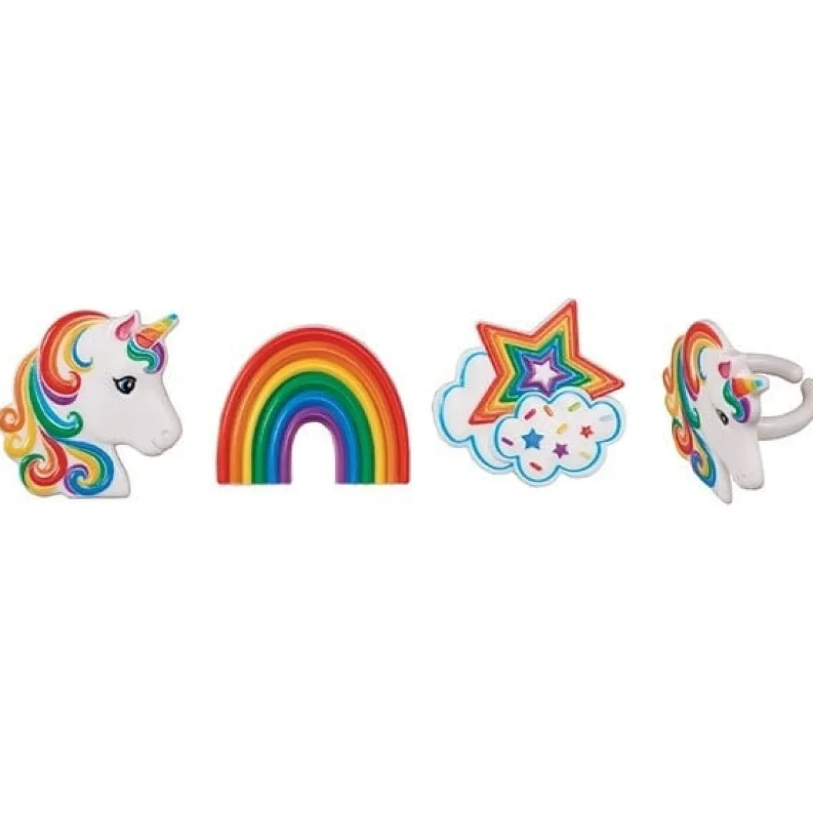 Taartdecoratie Unicorn Ringen 144 stuks