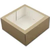 Taartdoos met venster 21x21x9cm. Kraft 3st