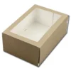 Taartdoos met venster 24x16x9cm. Kraft 3st