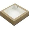 Taartdoos met venster 19x19x5cm. Kraft 3st