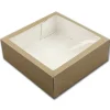 Taartdoos met venster 26x26x9cm. Kraft 3st