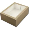 Taartdoos met venster 26x20x9cm. Kraft 3st