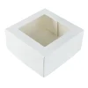 Taartdoos met venster 19x19x9cm. Wit 3st