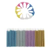 Taartkaarsjes met houders Multi Glitter 24st