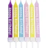 Taartkaarsjes met houders Happy Birthday 6st.**