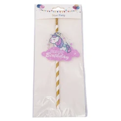 Taarttopper Unicorn Happy Birthday**