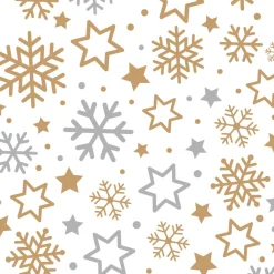 Traktatiezakjes Witte Kerst 12,5x3x24(h) cm 20 stuks